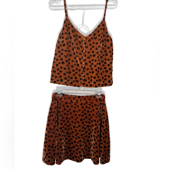 Madewell Velvet Button Front Dot Cami Skirt Set - Picture 2 of 13